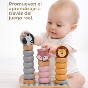 Juego Educativo Montessori – Stacking Blocks (Bloques Apilables)