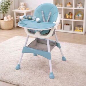 Silla de Comer para Bebé Multifuncional con Bandeja y Juguete